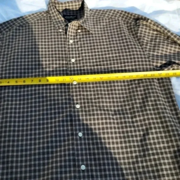 Eddie Bauer Men's Brown Plaid 100% Cotton Long Sleeve Shirt Sz Large - Picture 6 of 10